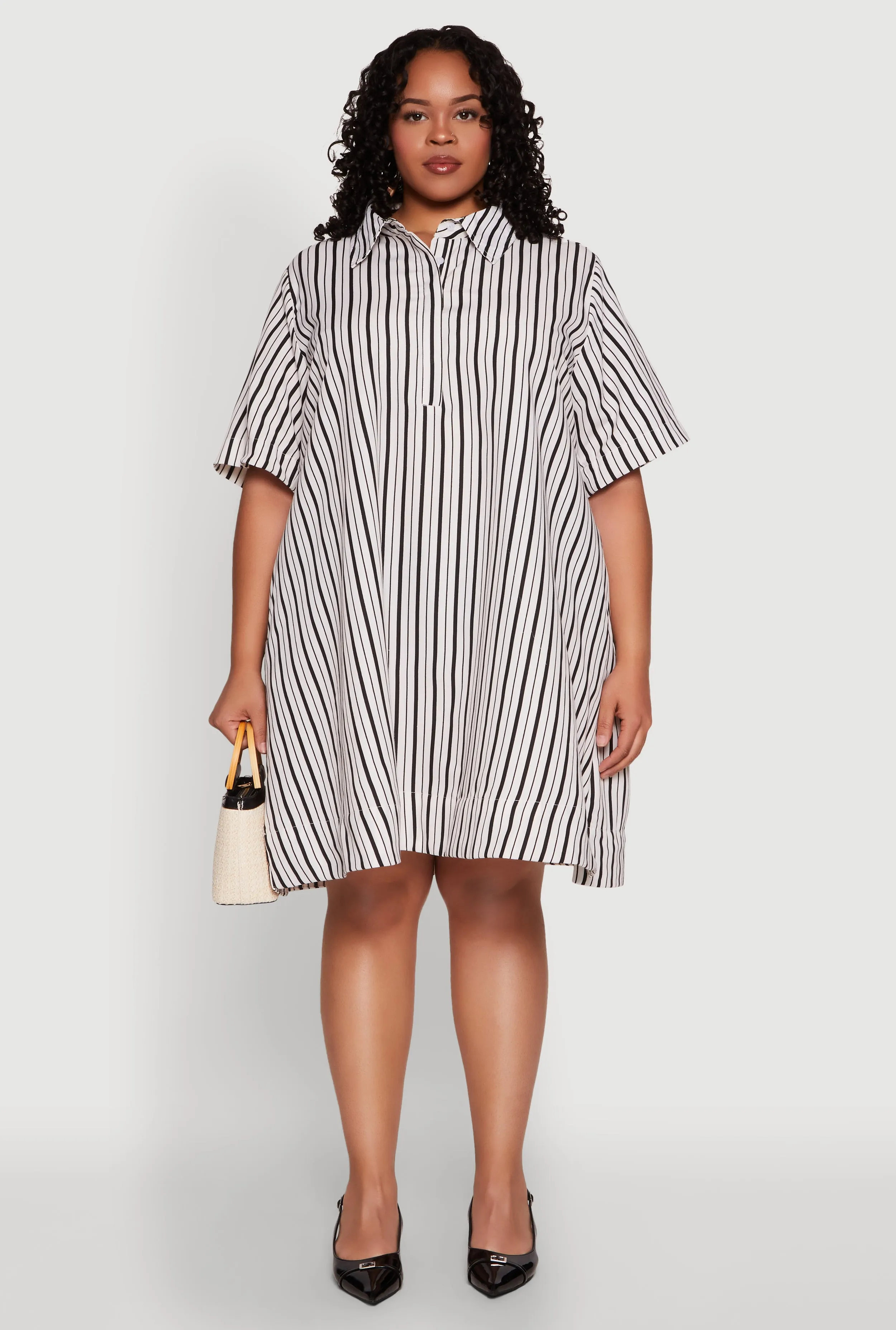 Plus Size Striped Short Sleeve Dress sold by Rainbow product image thumbnail 2