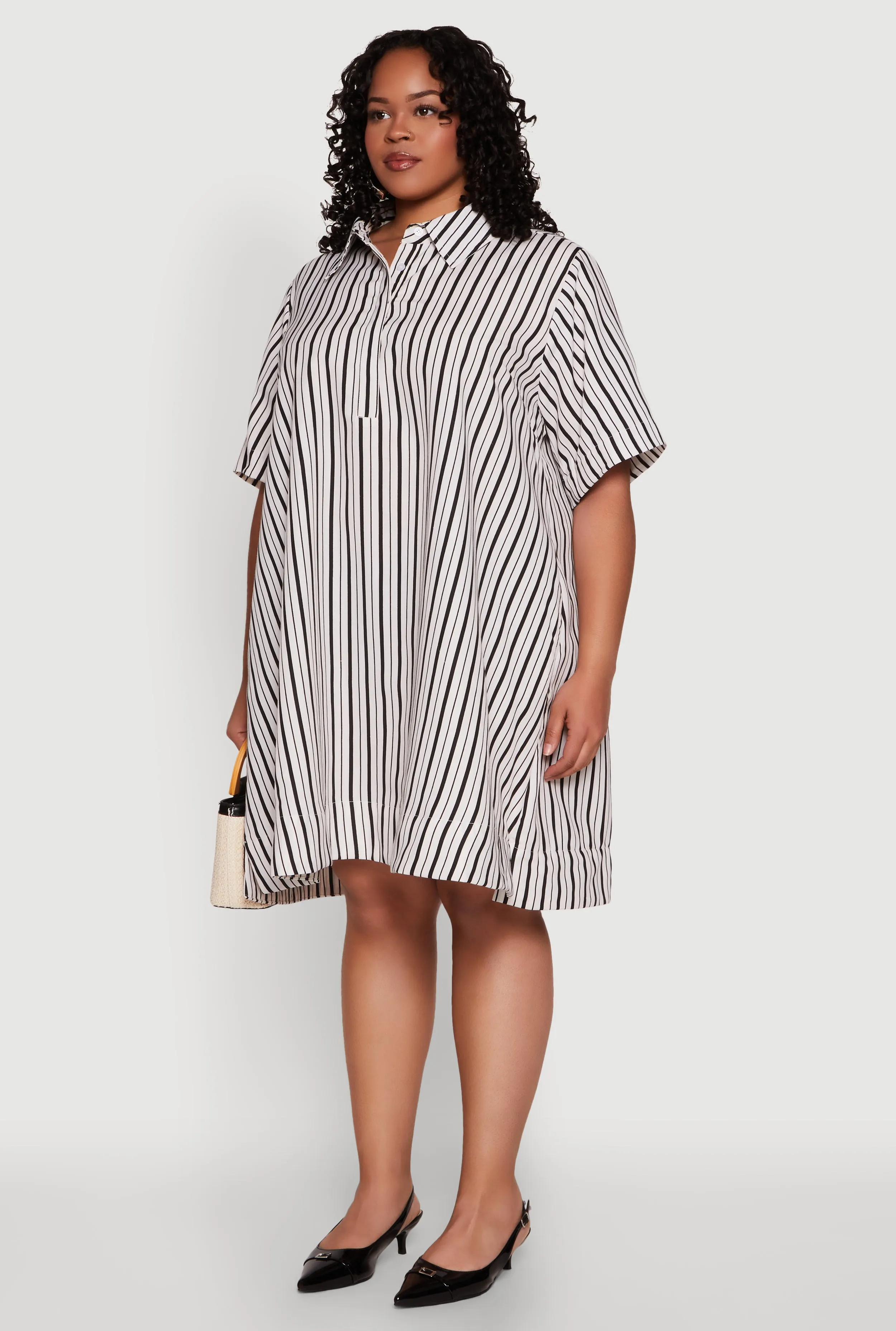 Plus Size Striped Short Sleeve Dress sold by Rainbow product image thumbnail 3