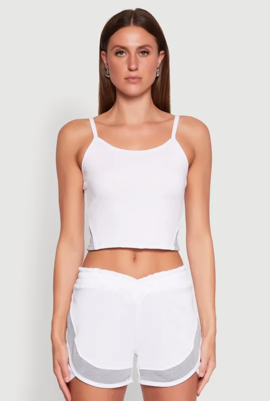 Side Marled Detail Cropped Cami sold by Rainbow