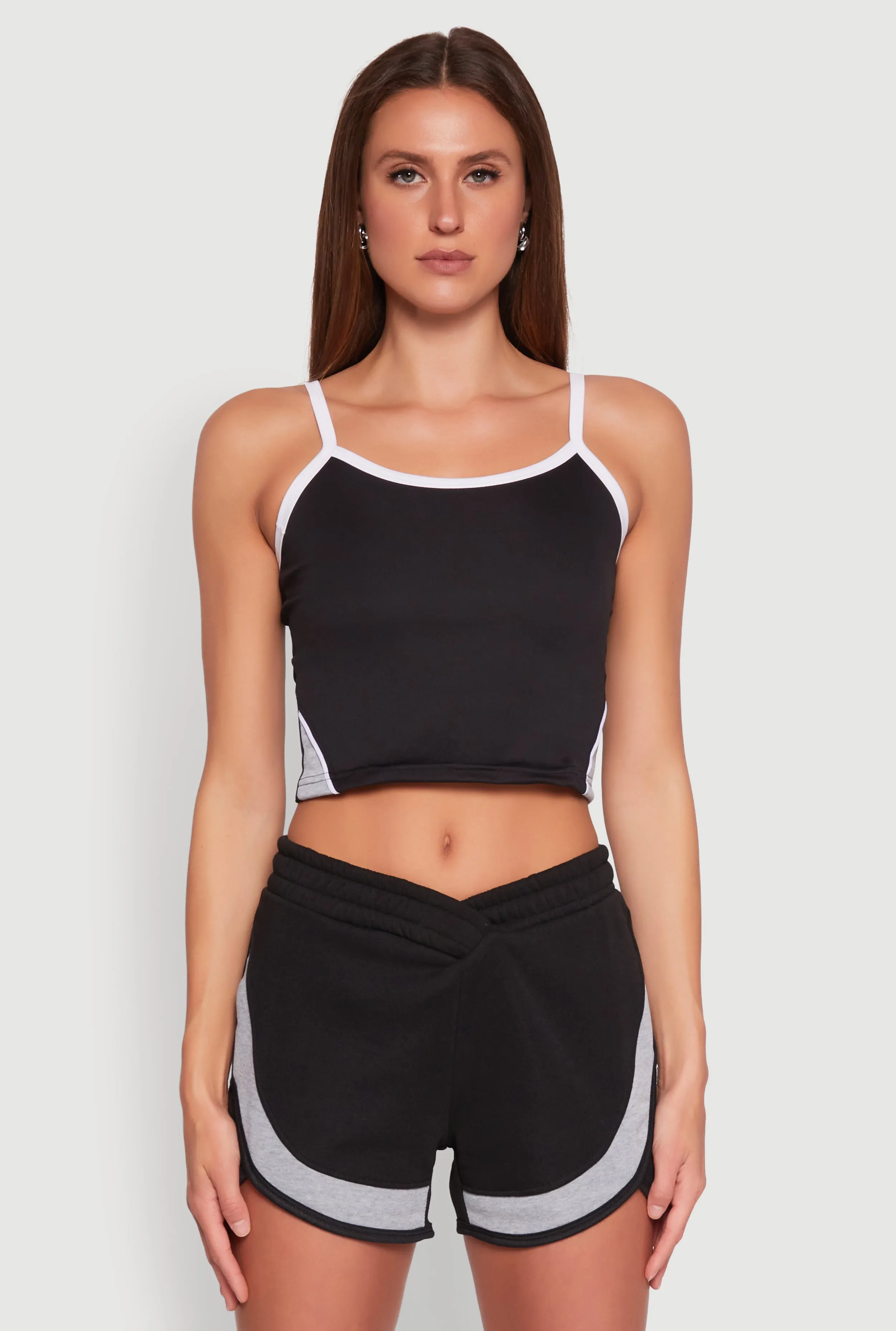 Side Marled Detail Cropped Cami sold by Rainbow