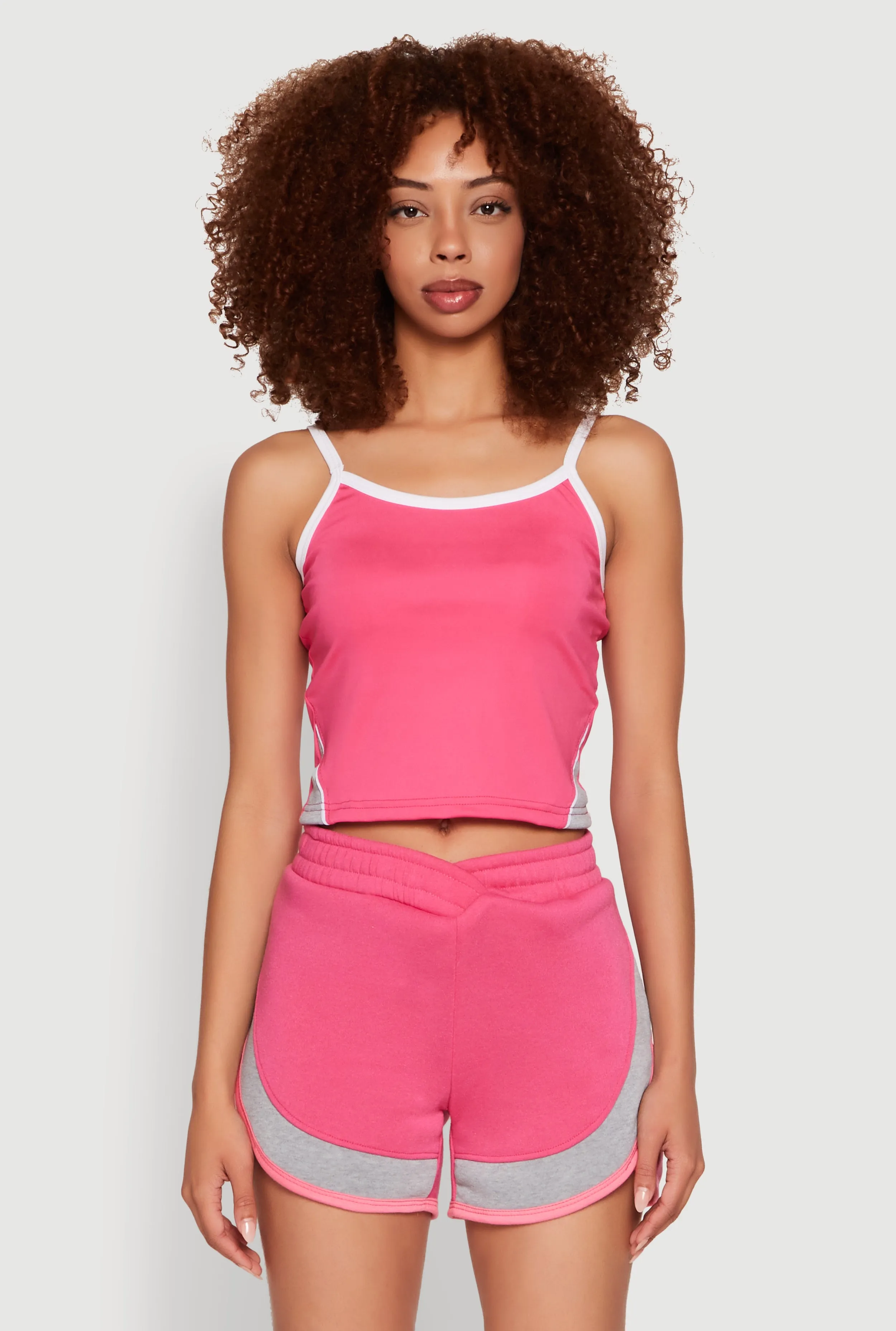 Side Marled Detail Cropped Cami sold by Rainbow