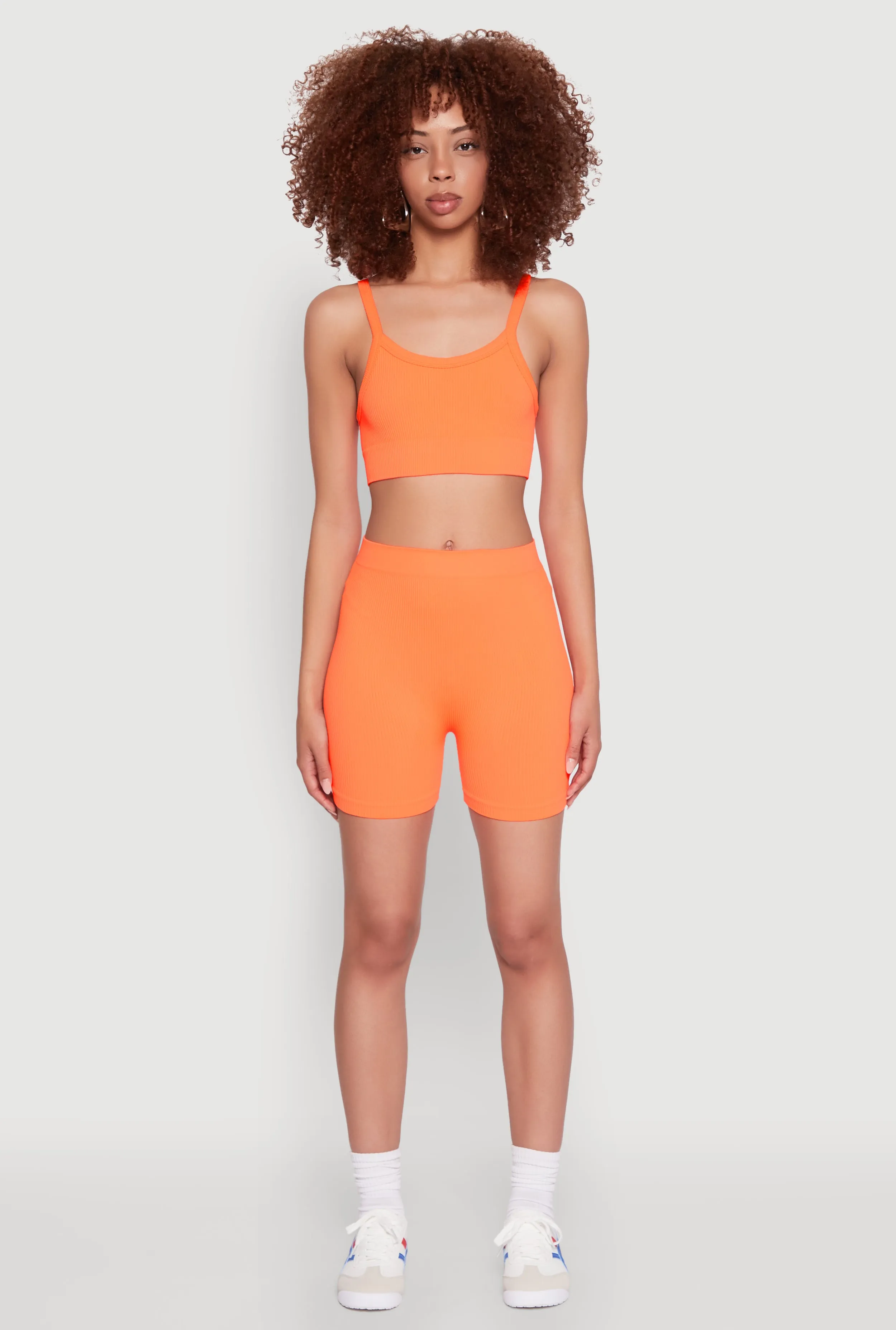 Seamless Cropped Cami and Bike Shorts Set sold by Rainbow product image thumbnail 2