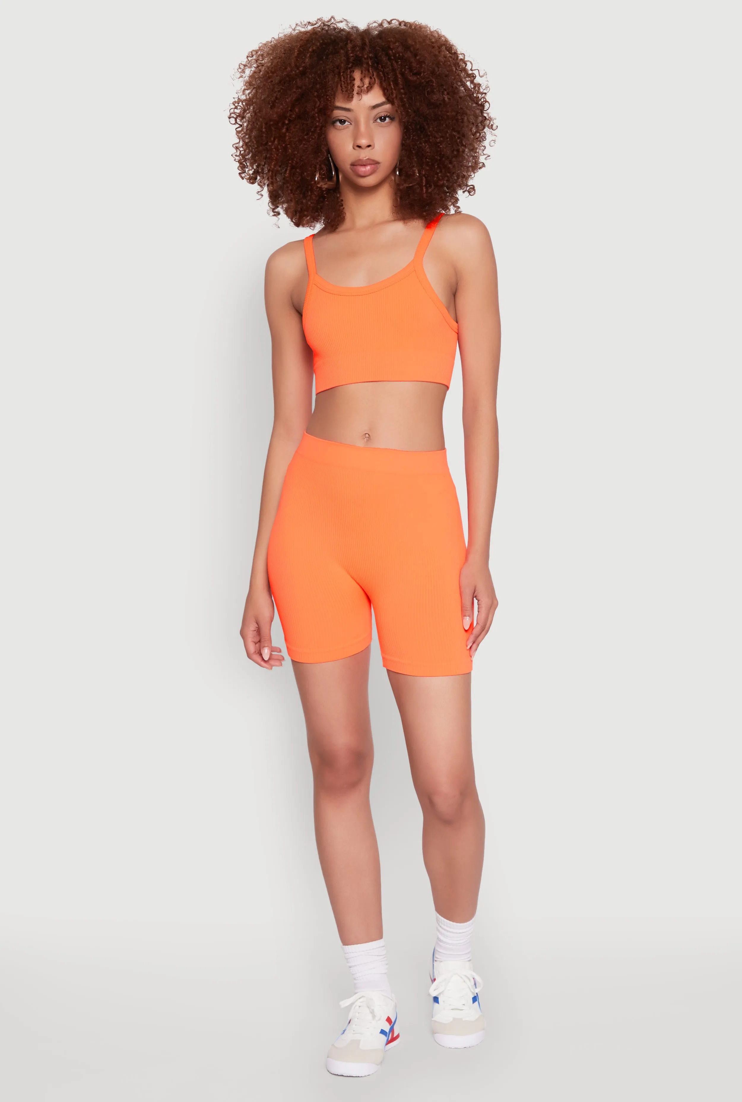 Seamless Cropped Cami and Bike Shorts Set sold by Rainbow