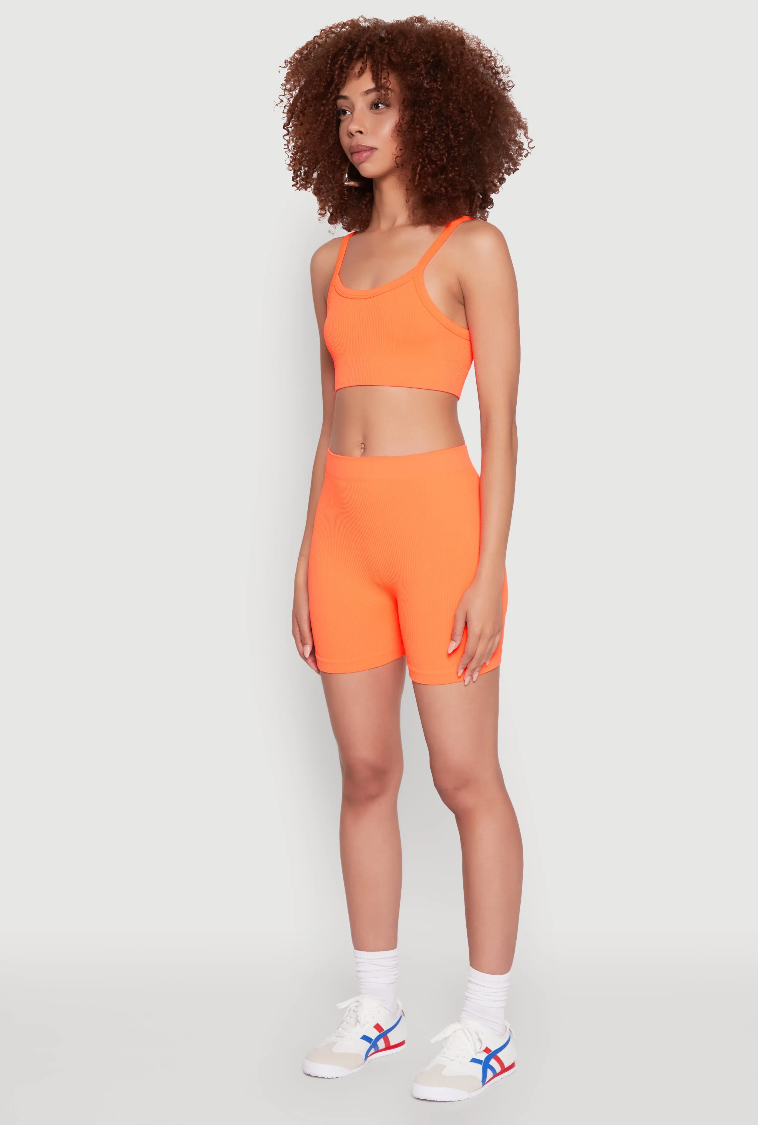 Seamless Cropped Cami and Bike Shorts Set sold by Rainbow product image thumbnail 3