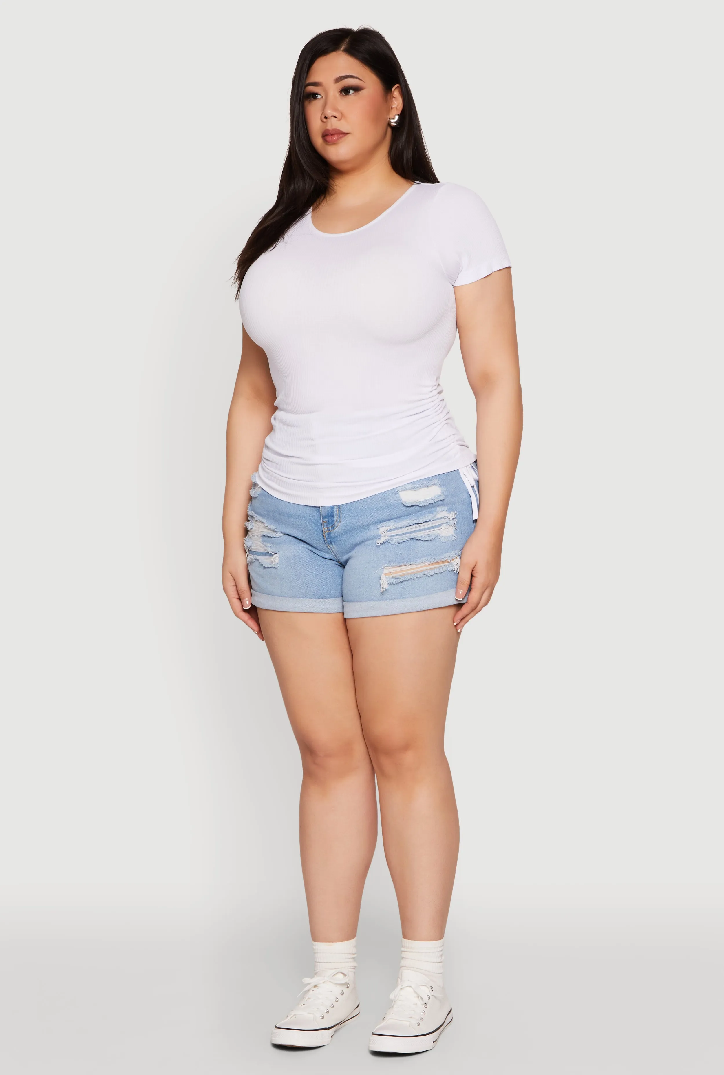 Plus Size Seamless Drawstring Side Tee sold by Rainbow product image thumbnail 5