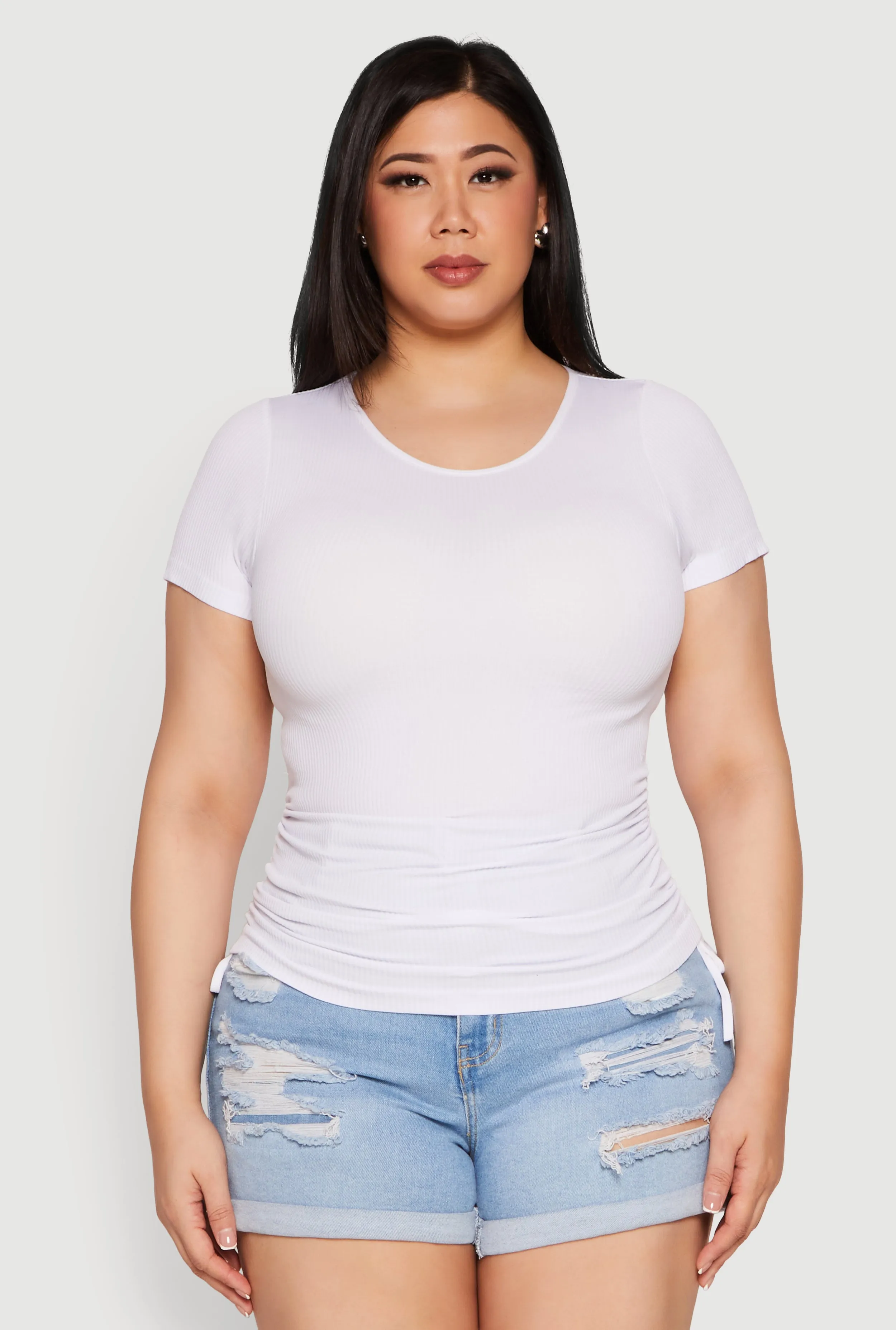 Plus Size Seamless Drawstring Side Tee sold by Rainbow product image thumbnail 2