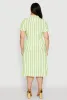 Plus Size Tie Waist Belted Striped Shirt Dress sold by Rainbow