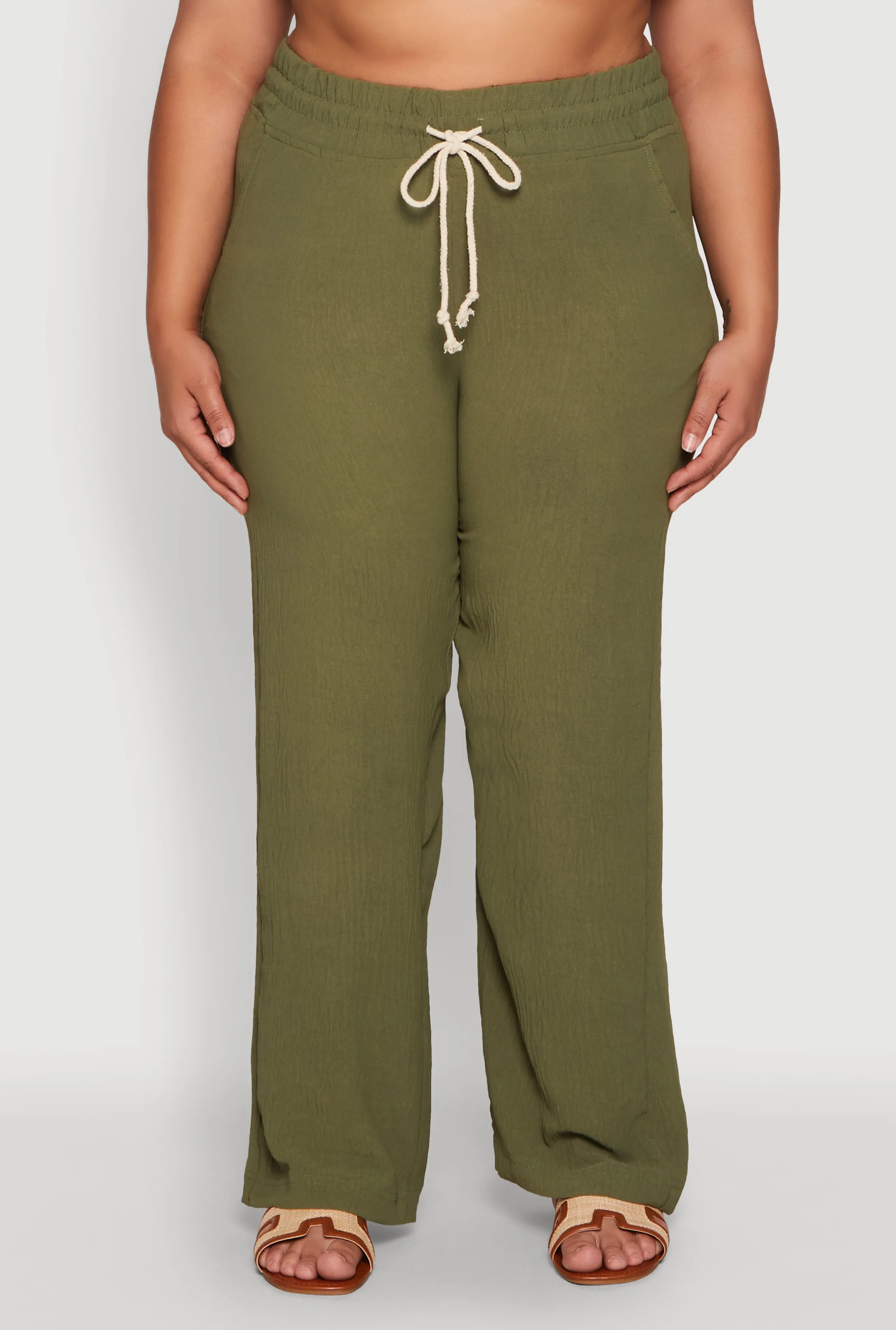 Plus Size Airy High Waisted Palazzo Pants sold by Rainbow product image thumbnail 5