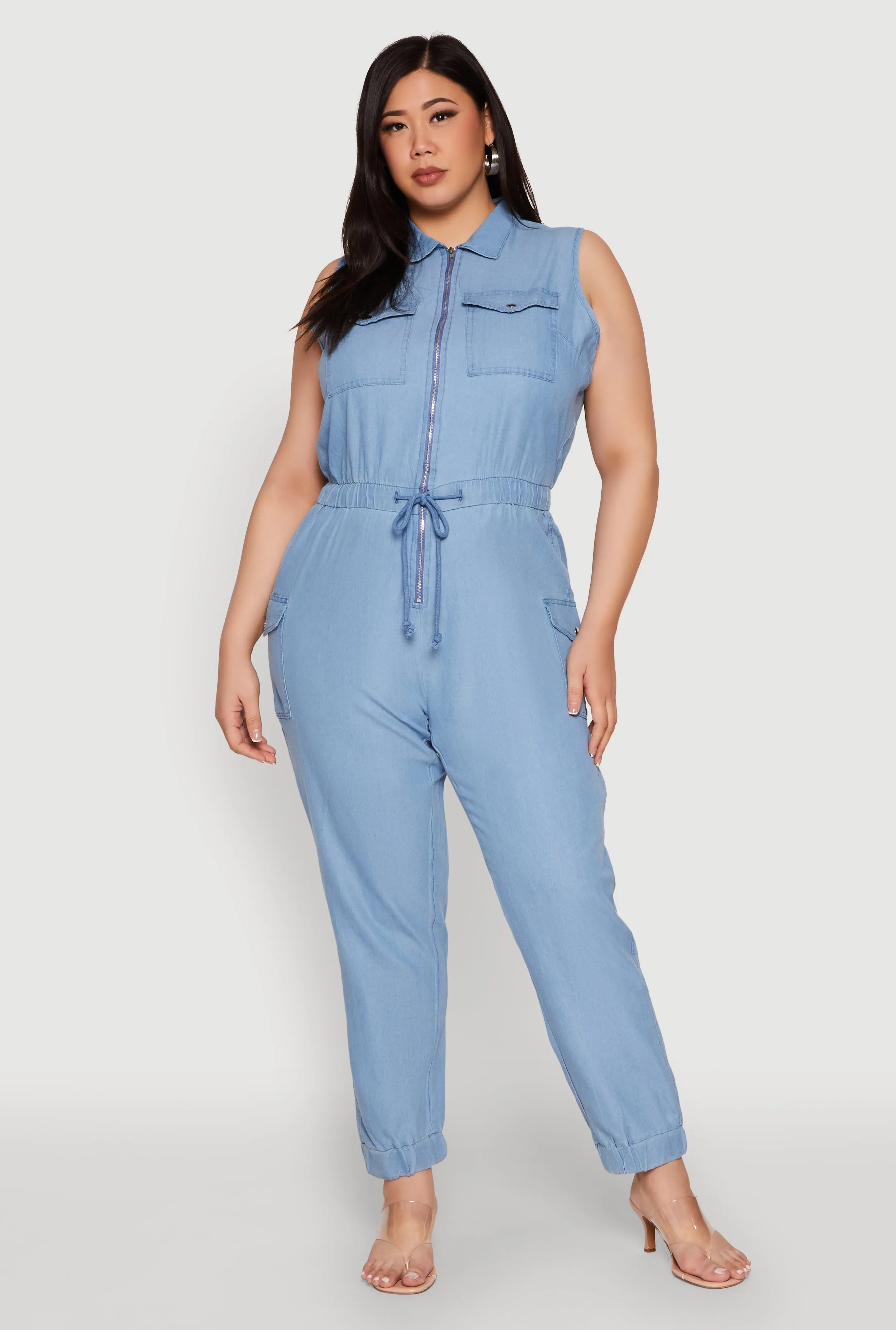 Plus Size Twill Zip Front Jumpsuit sold by Rainbow product image thumbnail 2