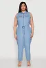 Plus Size Twill Zip Front Jumpsuit sold by Rainbow