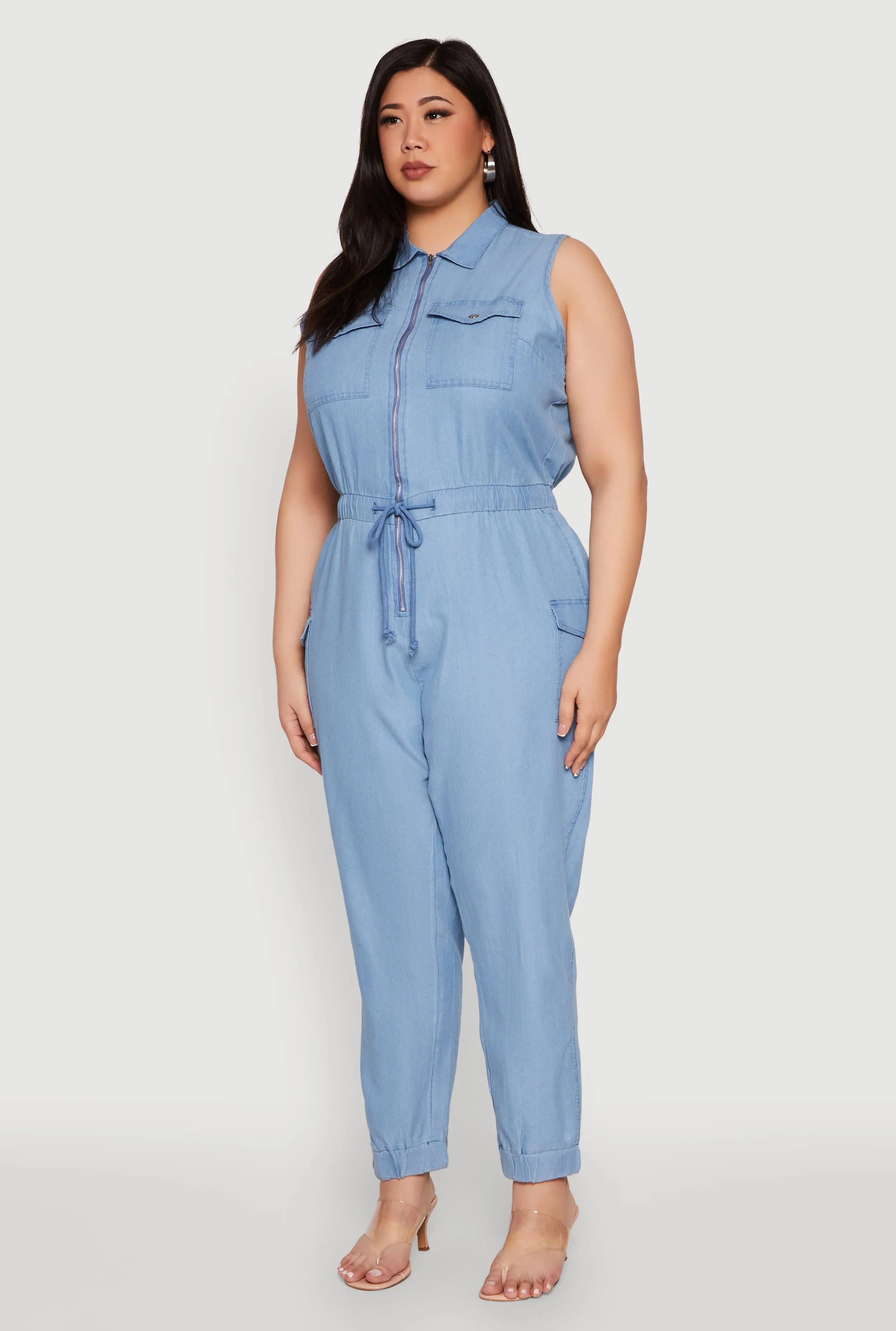 Plus Size Twill Zip Front Jumpsuit sold by Rainbow product image thumbnail 3