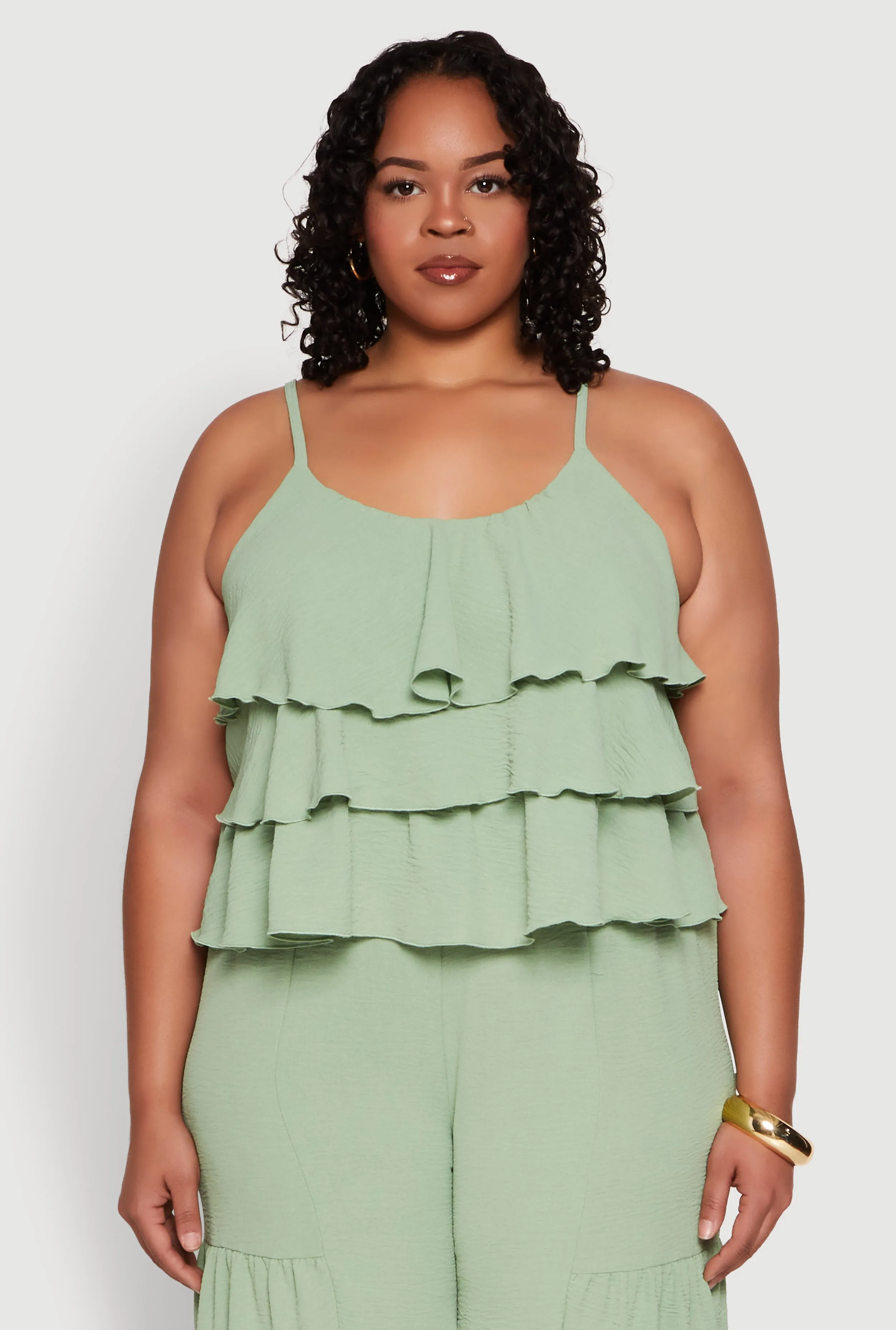 Plus Size Airy Tiered Cami sold by Rainbow