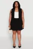 Plus Size Crepe Knit Button Detail Blazer Vest sold by Rainbow