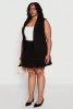 Plus Size Crepe Knit Button Detail Blazer Vest sold by Rainbow