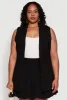 Plus Size Crepe Knit Button Detail Blazer Vest sold by Rainbow