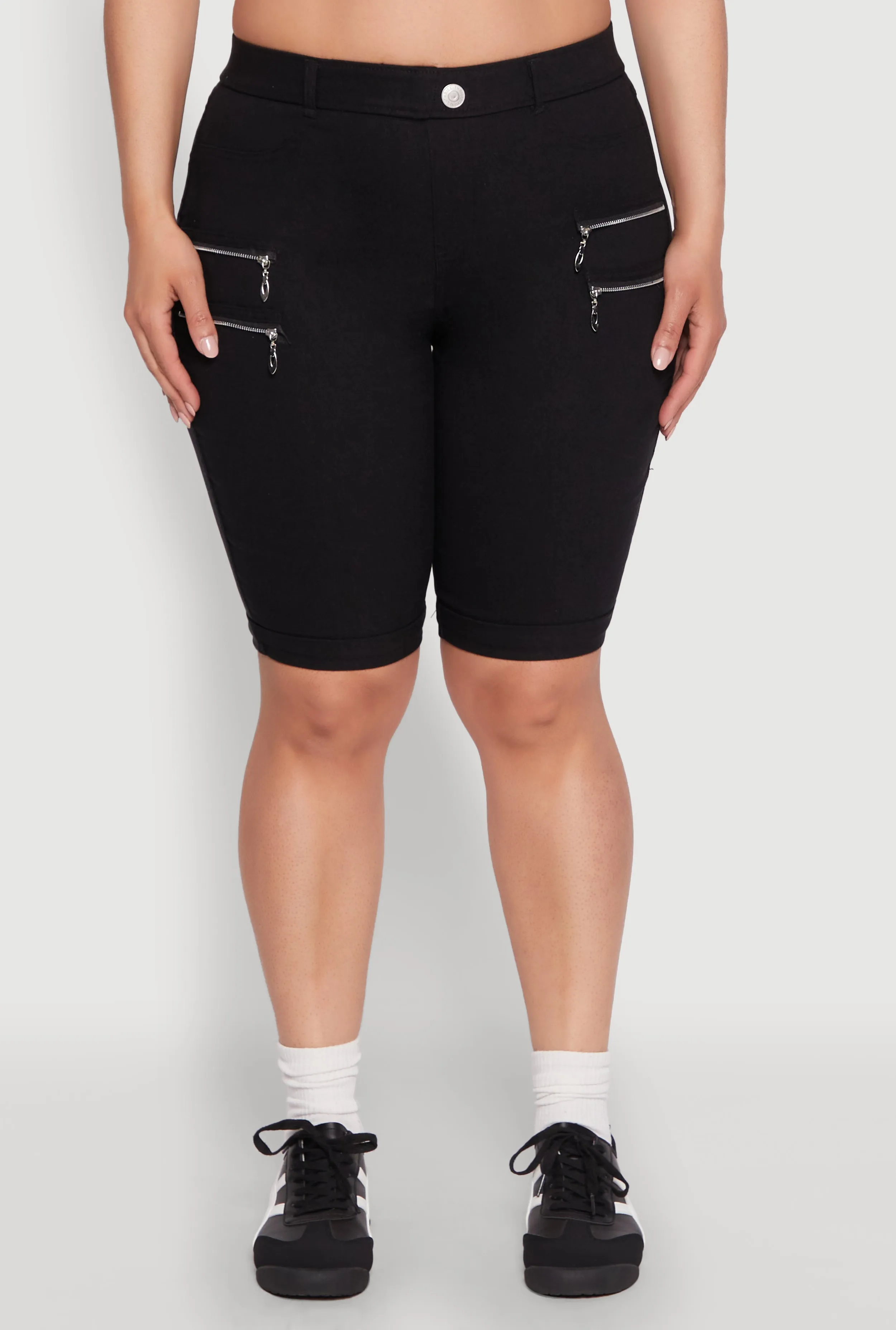 Plus Size Zipper Detail Bermuda Shorts sold by Rainbow product image thumbnail 5