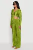 Plisse Tie Front Crop Top sold by Rainbow