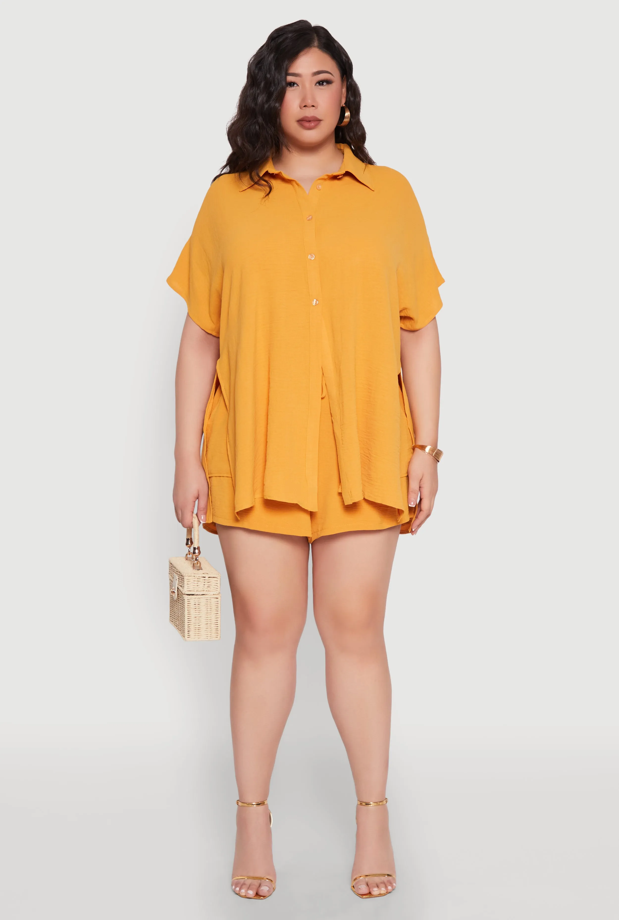 Plus Size Airy Drawstring Detail Shorts sold by Rainbow product image thumbnail 2