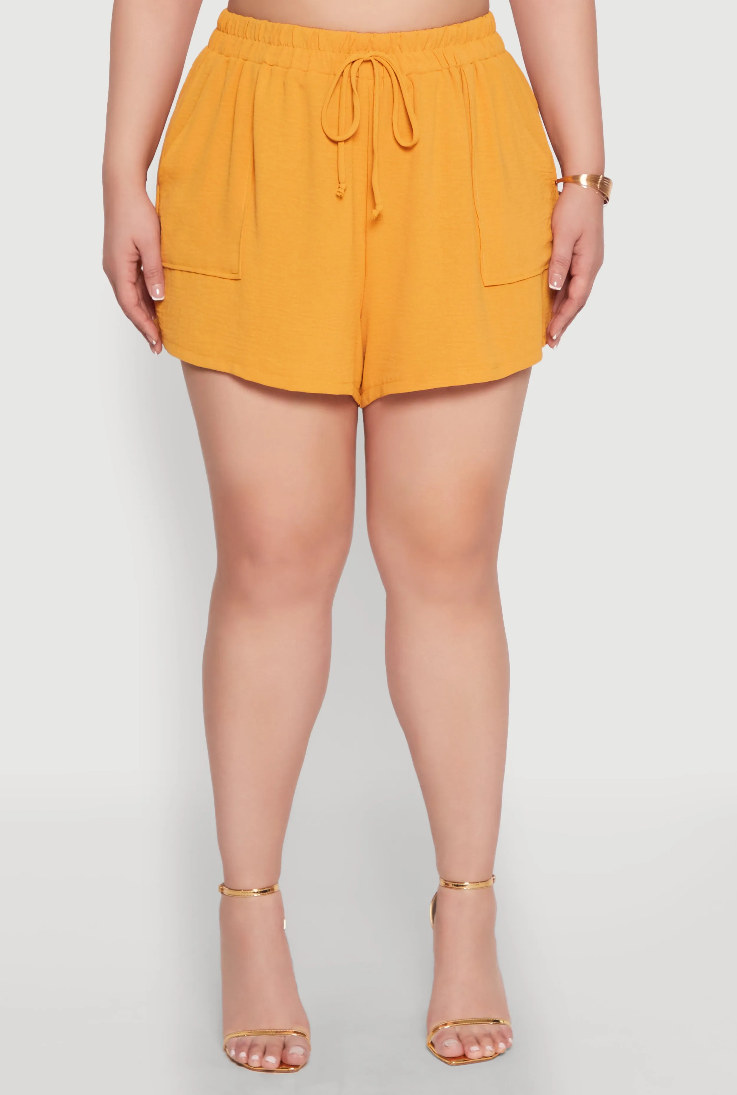 Plus Size Airy Drawstring Detail Shorts sold by Rainbow product image thumbnail 3