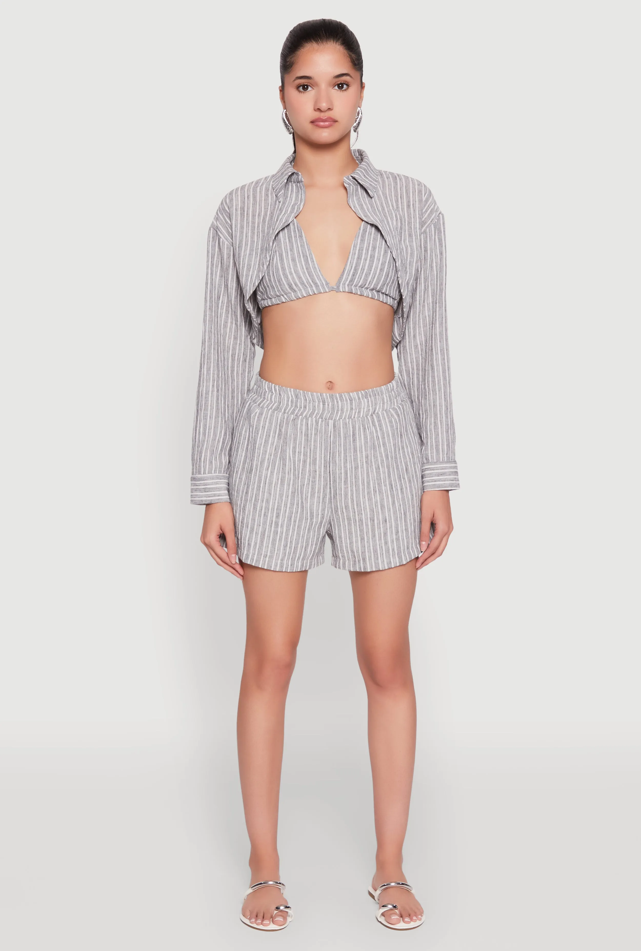 High Waisted Pinstripe Shorts sold by Rainbow product image thumbnail 2