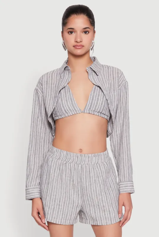 Striped Bolero Jacket and Halter Bikini Top sold by Rainbow