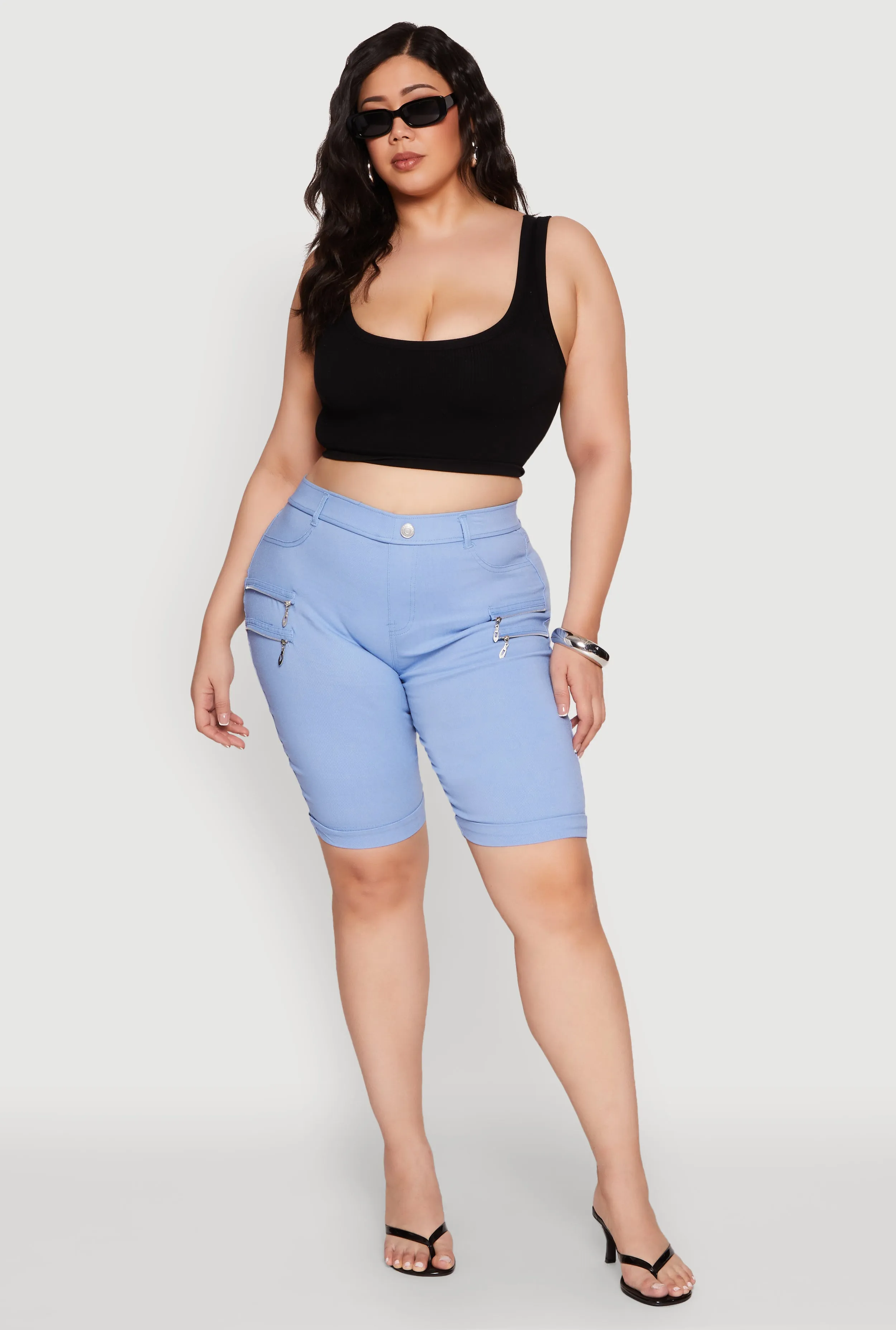 Plus Size Zipper Detail Bermuda Shorts sold by Rainbow product image thumbnail 2