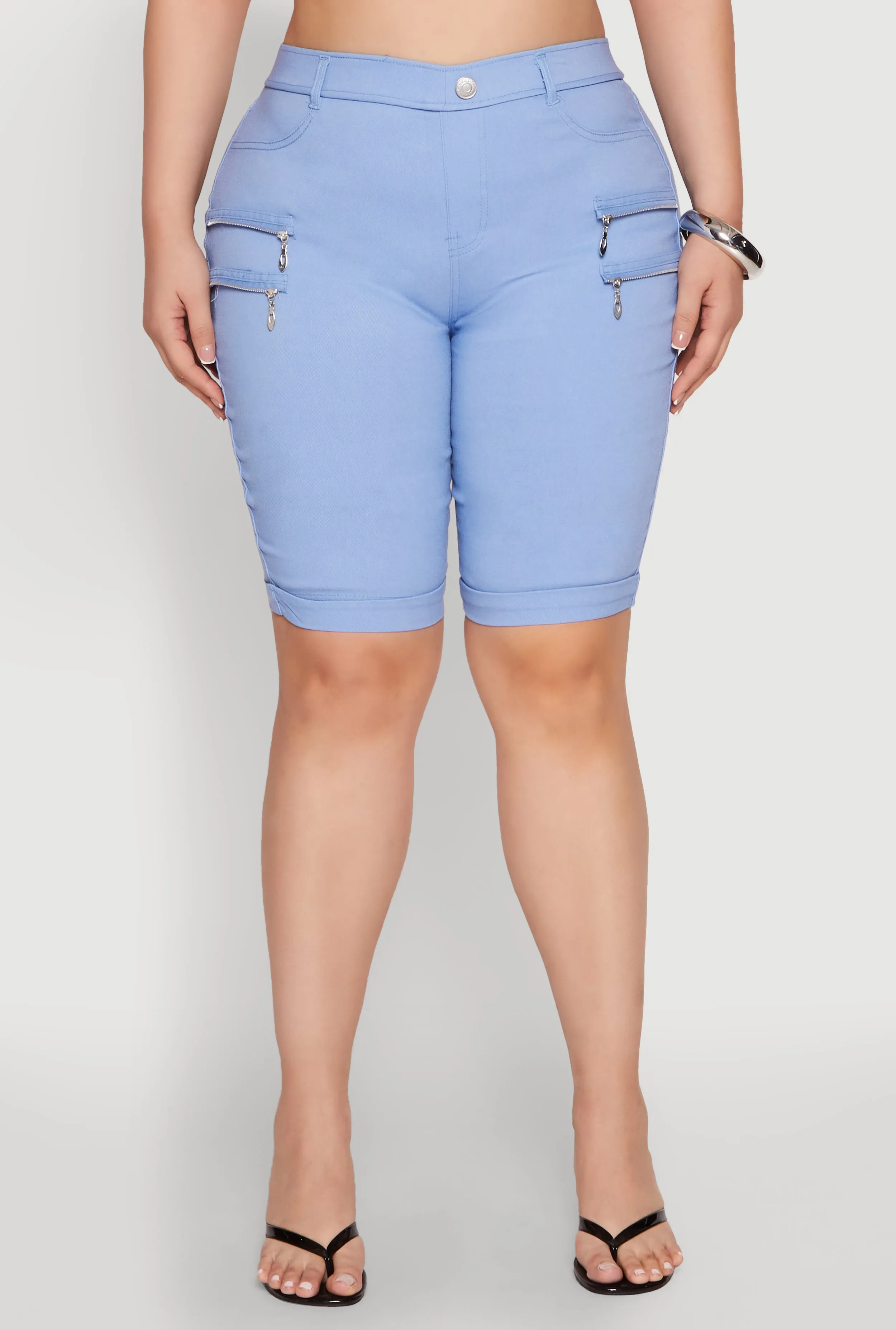 Plus Size Zipper Detail Bermuda Shorts sold by Rainbow product image thumbnail 5