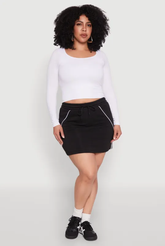 Plus Size Contrast Trim Skort sold by Rainbow