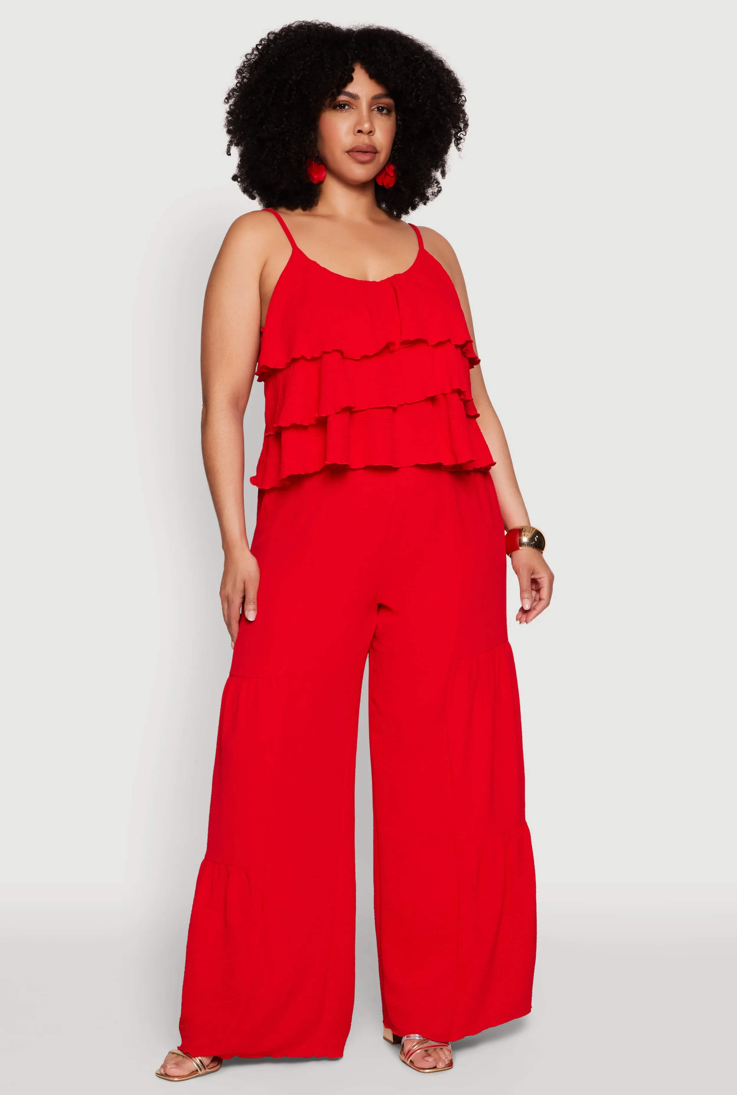 Plus Size Airy Tiered Palazzo Pants sold by Rainbow product image thumbnail 2