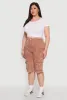Plus Size Daisy Acid Wash Cargo Bermuda Shorts sold by Rainbow