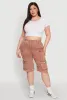 Plus Size Daisy Acid Wash Cargo Bermuda Shorts sold by Rainbow