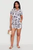 Palm Tree Print Elastic Waist Shorts sold by Rainbow