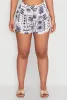 Palm Tree Print Elastic Waist Shorts sold by Rainbow