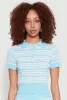 Daisy Striped Polo Crop Top sold by Rainbow