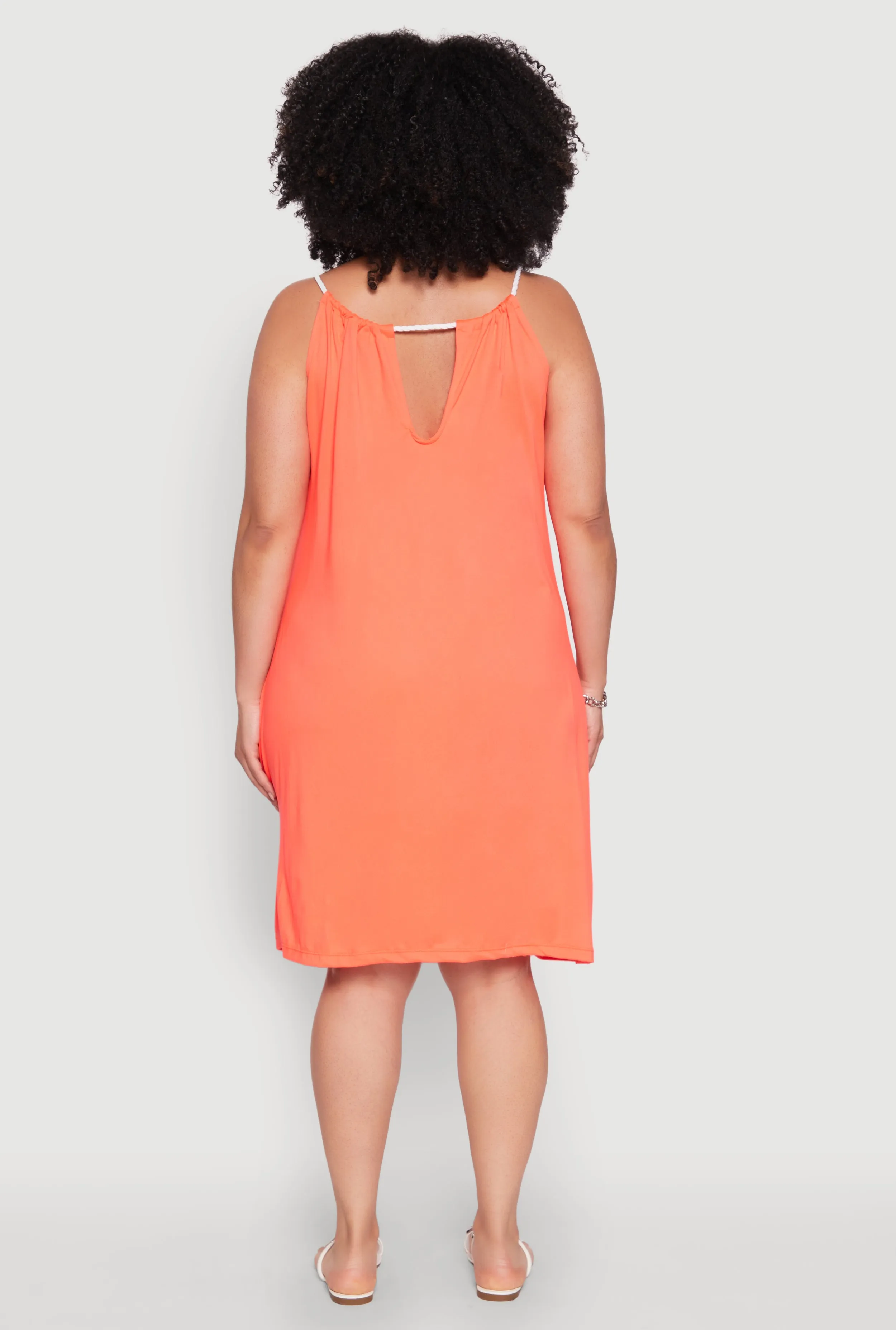 Plus Size Keyhole Back Rope Strap Midi Dress sold by Rainbow product image thumbnail 5