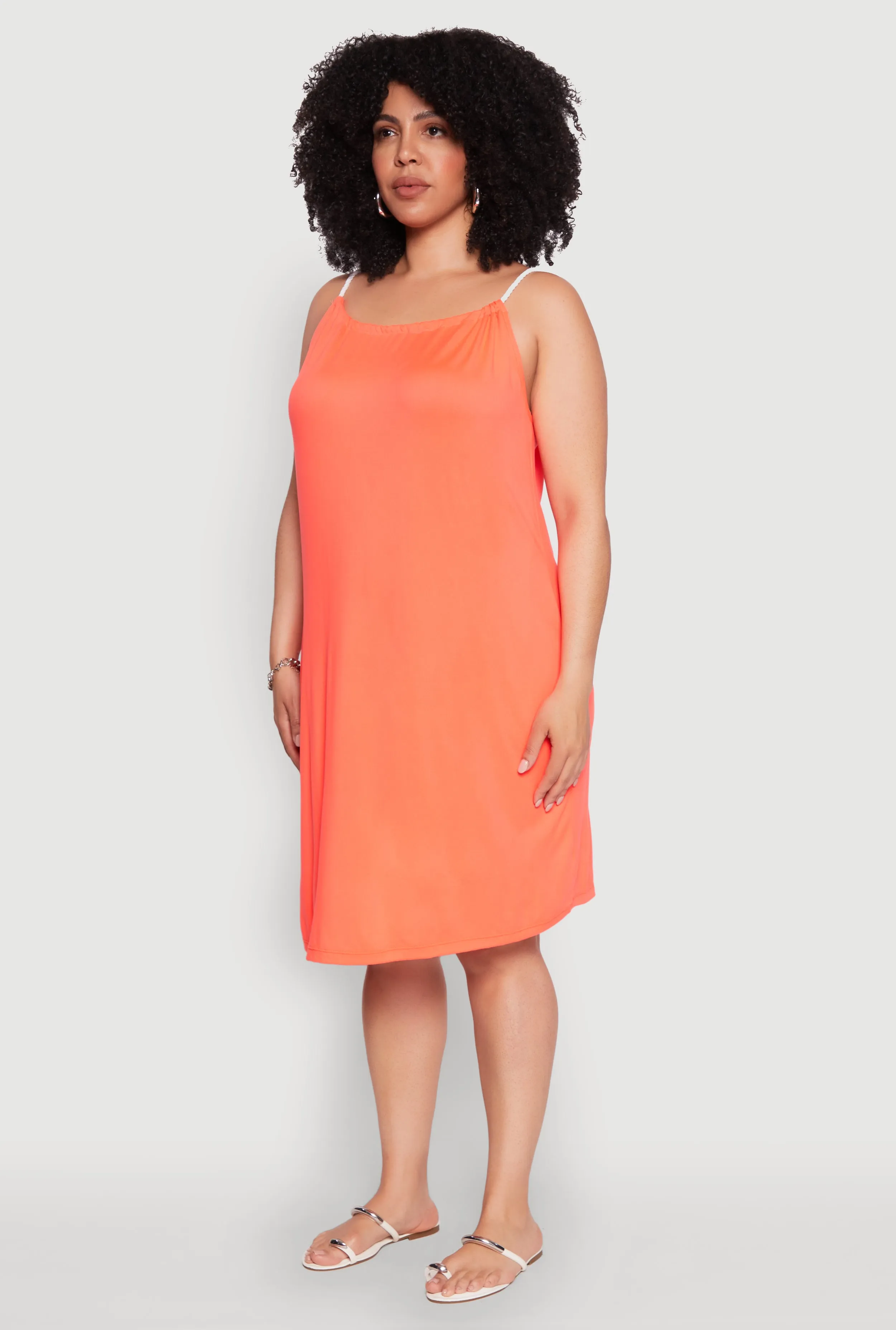 Plus Size Keyhole Back Rope Strap Midi Dress sold by Rainbow product image thumbnail 3