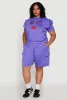 Plus Size Drawstring Cargo Sweatshorts sold by Rainbow