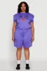 Plus Size Drawstring Cargo Sweatshorts sold by Rainbow