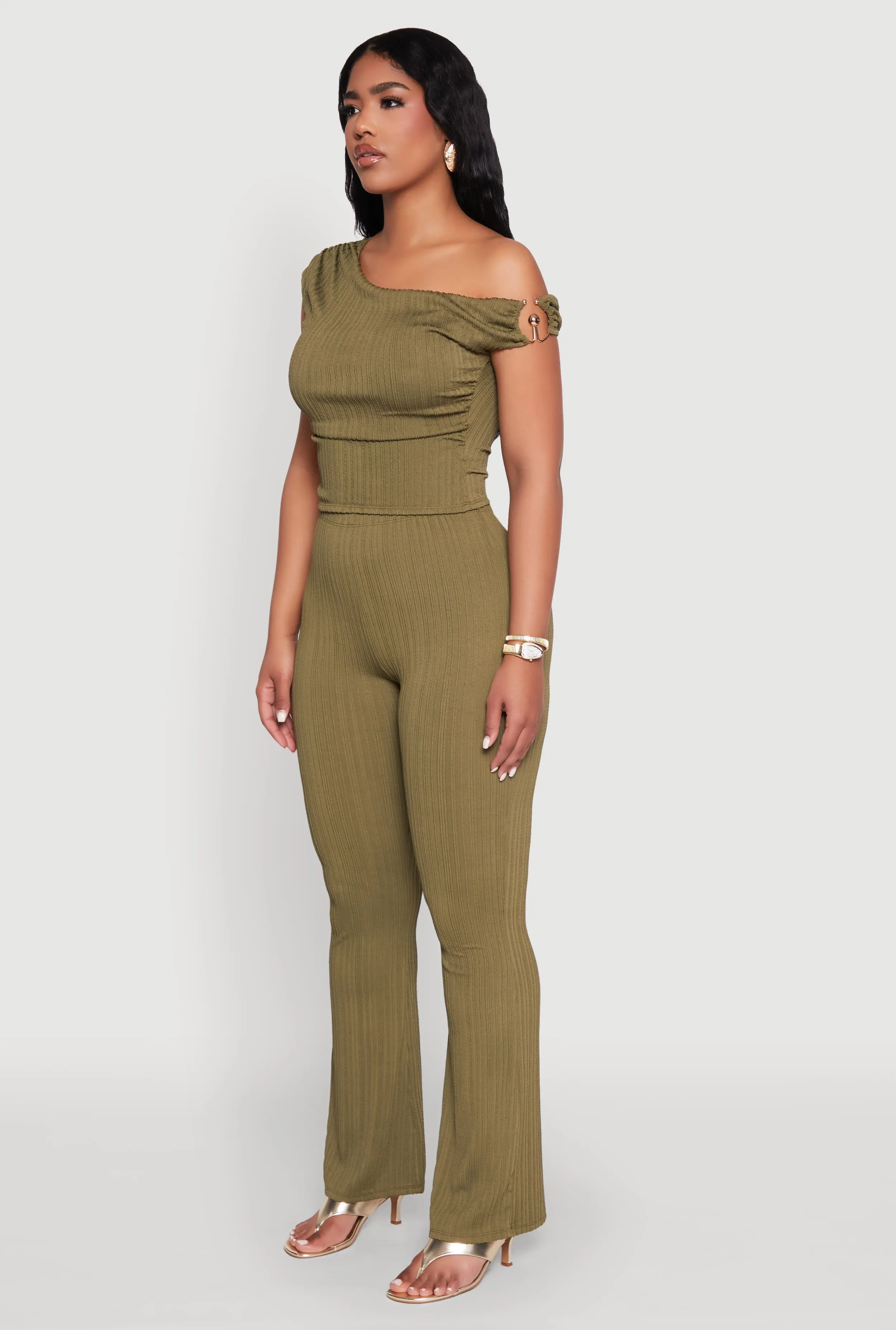 High Waisted Textured Knit Boot Cut Pants sold by Rainbow product image thumbnail 5