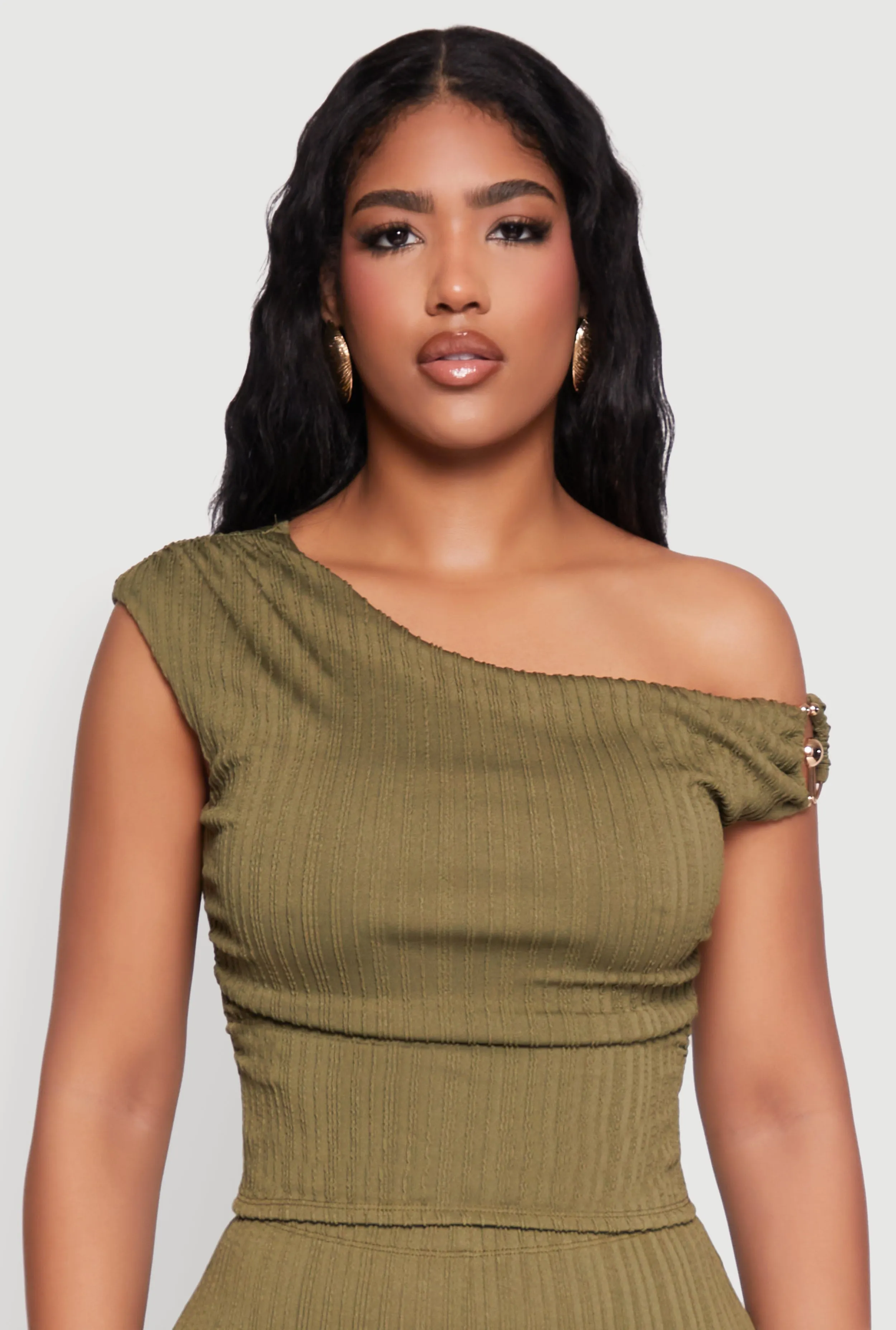 High Waisted Textured Knit Boot Cut Pants sold by Rainbow