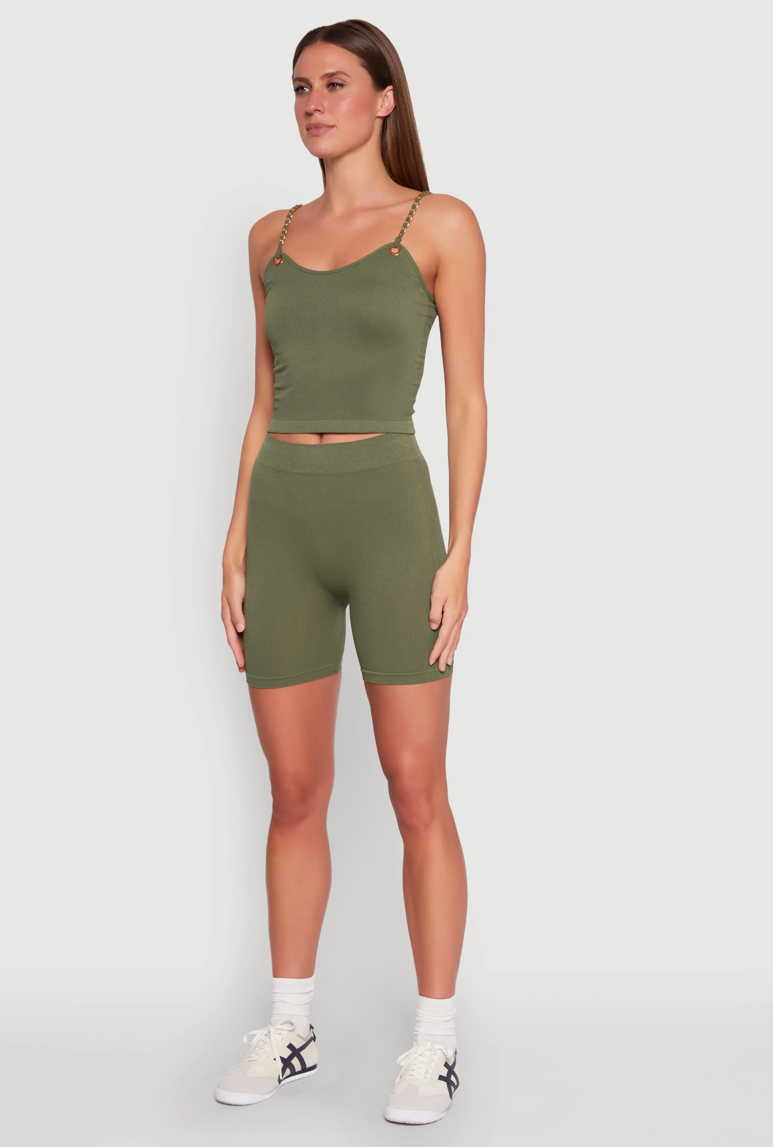 Metallic Chain Strap Seamless Cami and Shorts sold by Rainbow product image thumbnail 3