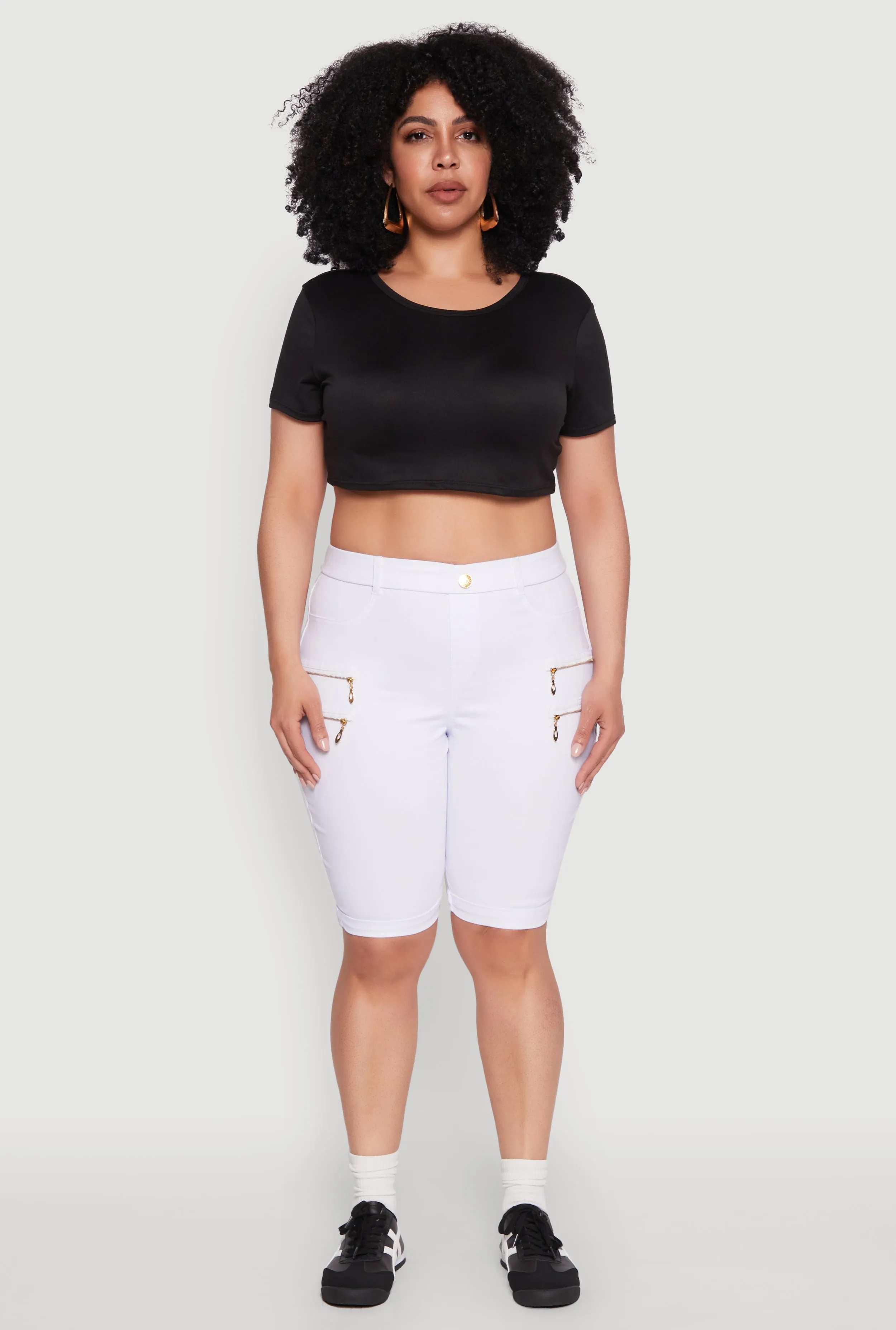 Plus Size Zipper Detail Bermuda Shorts sold by Rainbow product image thumbnail 2