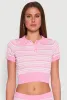 Daisy Striped Polo Crop Top sold by Rainbow