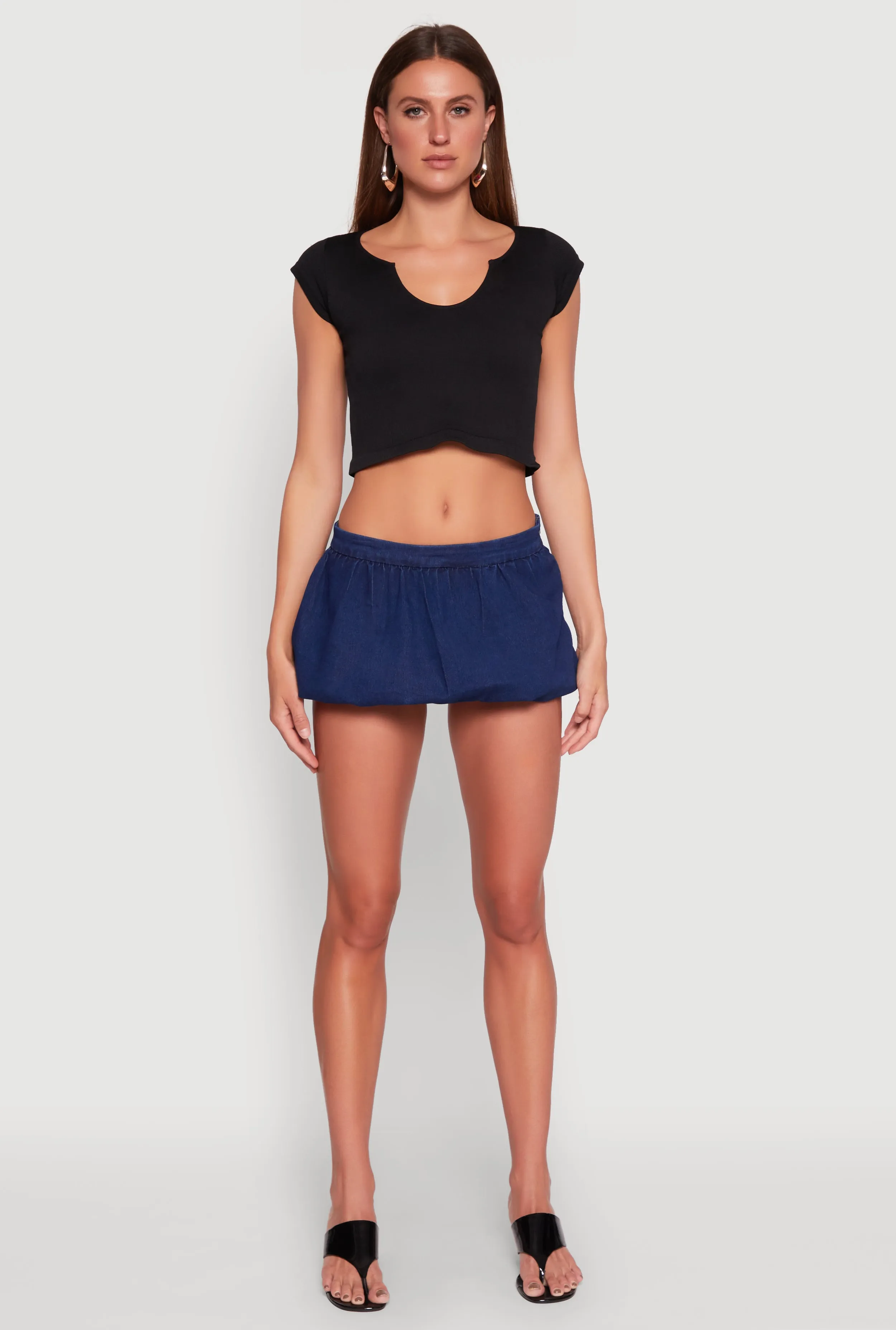 Denim Micro Mini Bubble Skirt sold by Rainbow product image thumbnail 2