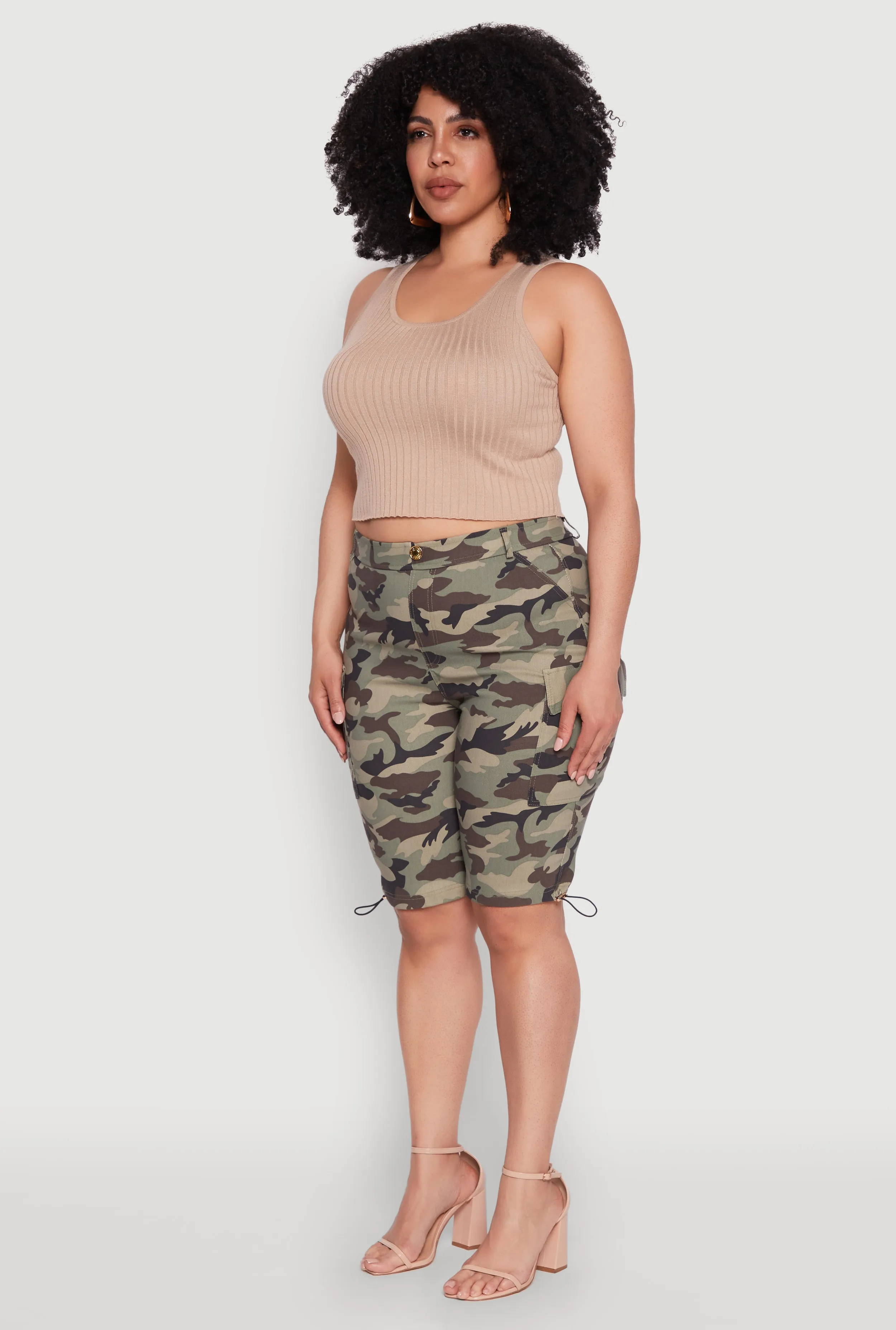 Plus Size Hyper Stretch Cargo Bermuda Shorts sold by Rainbow product image thumbnail 3