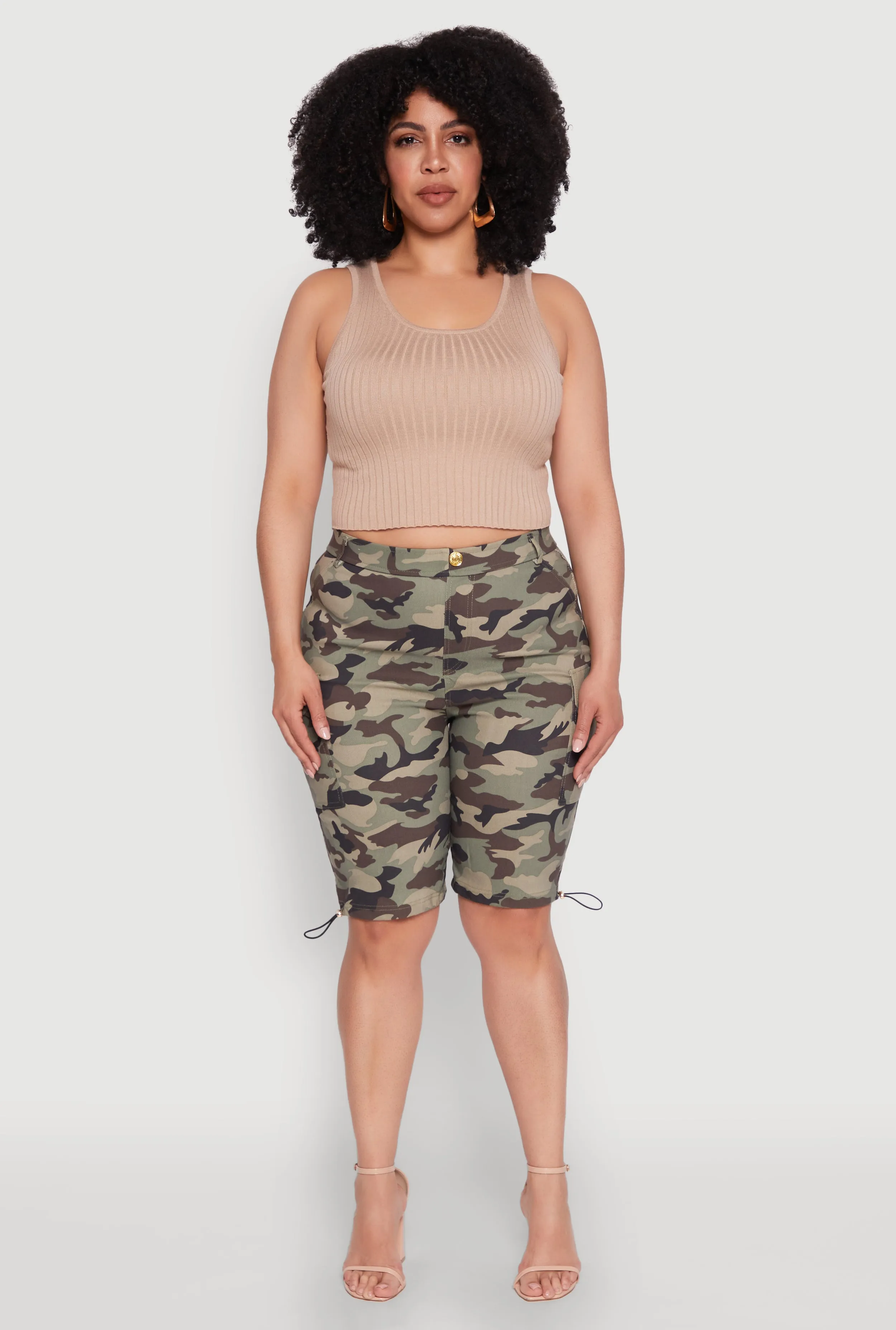 Plus Size Hyper Stretch Cargo Bermuda Shorts sold by Rainbow product image thumbnail 2
