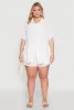 Plus Size Airy Drawstring Detail Shorts sold by Rainbow