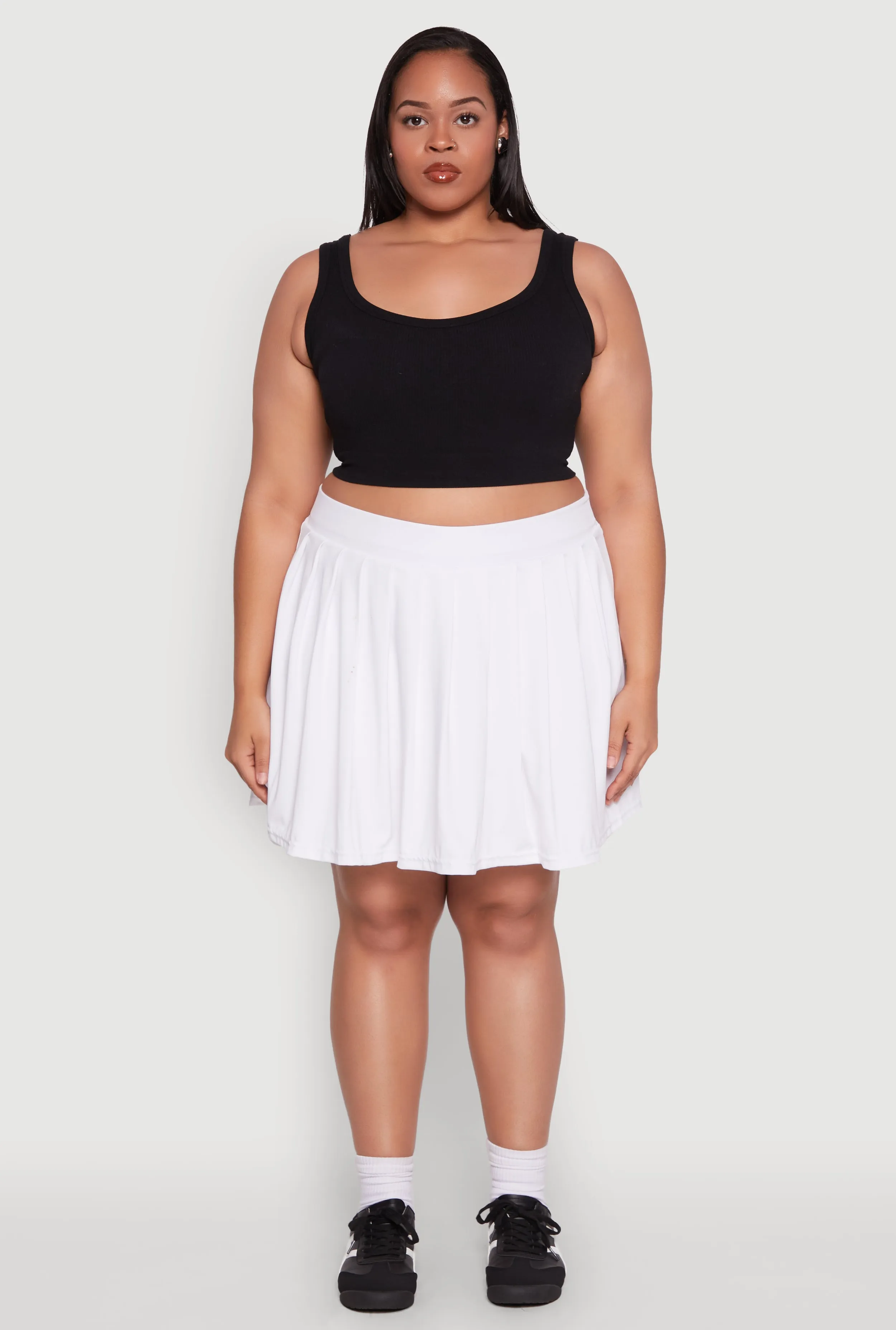 Plus Size Pleated Tennis Skirt sold by Rainbow