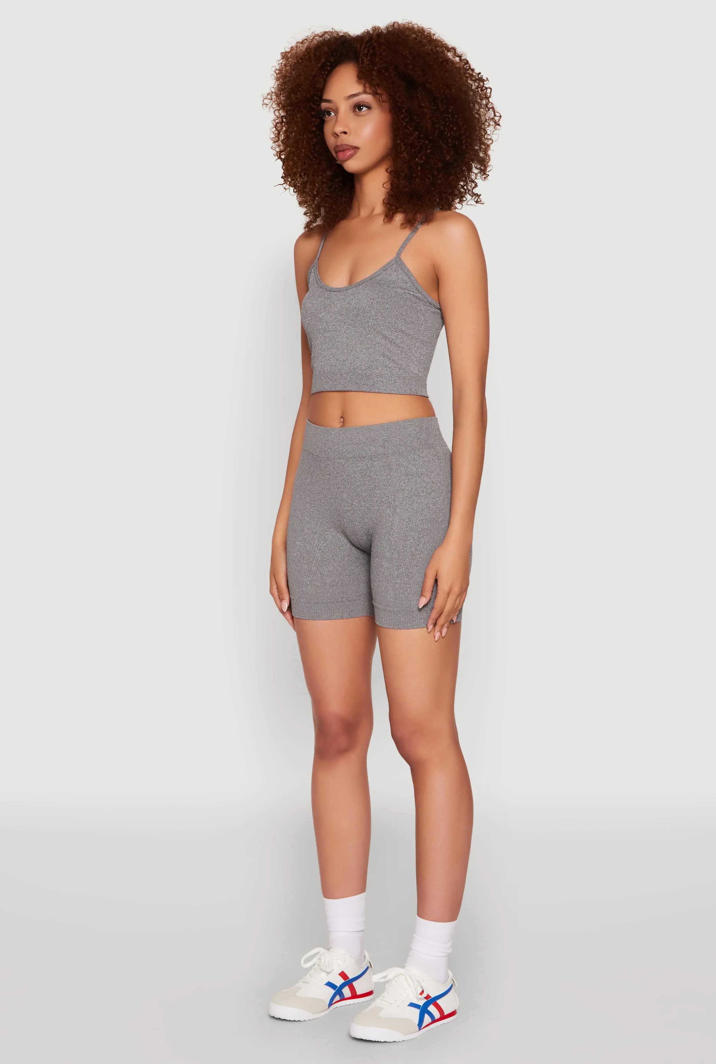 Seamless Cropped Cami and Biker Shorts Set sold by Rainbow product image thumbnail 3