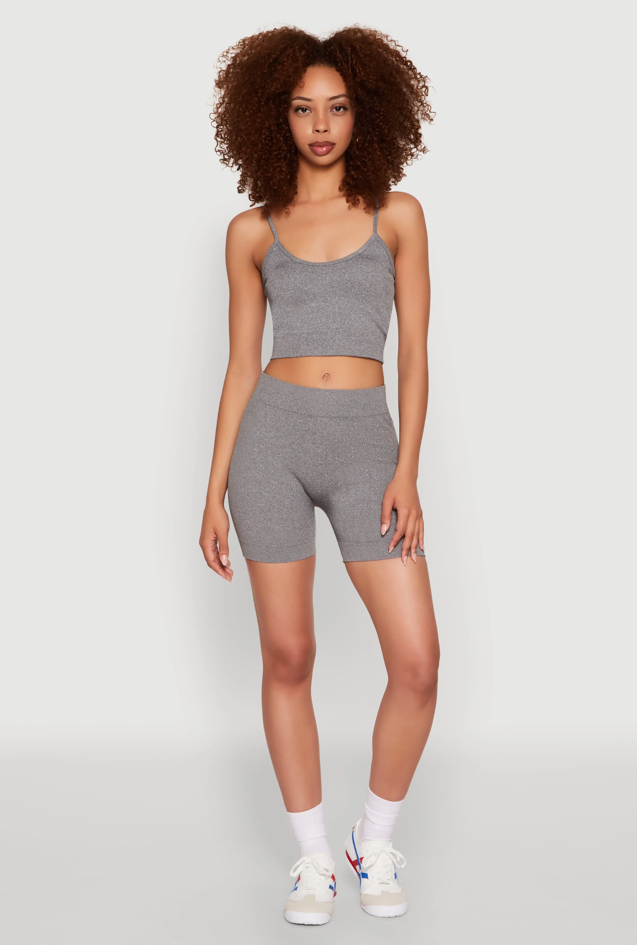 Seamless Cropped Cami and Biker Shorts Set sold by Rainbow product image thumbnail 2